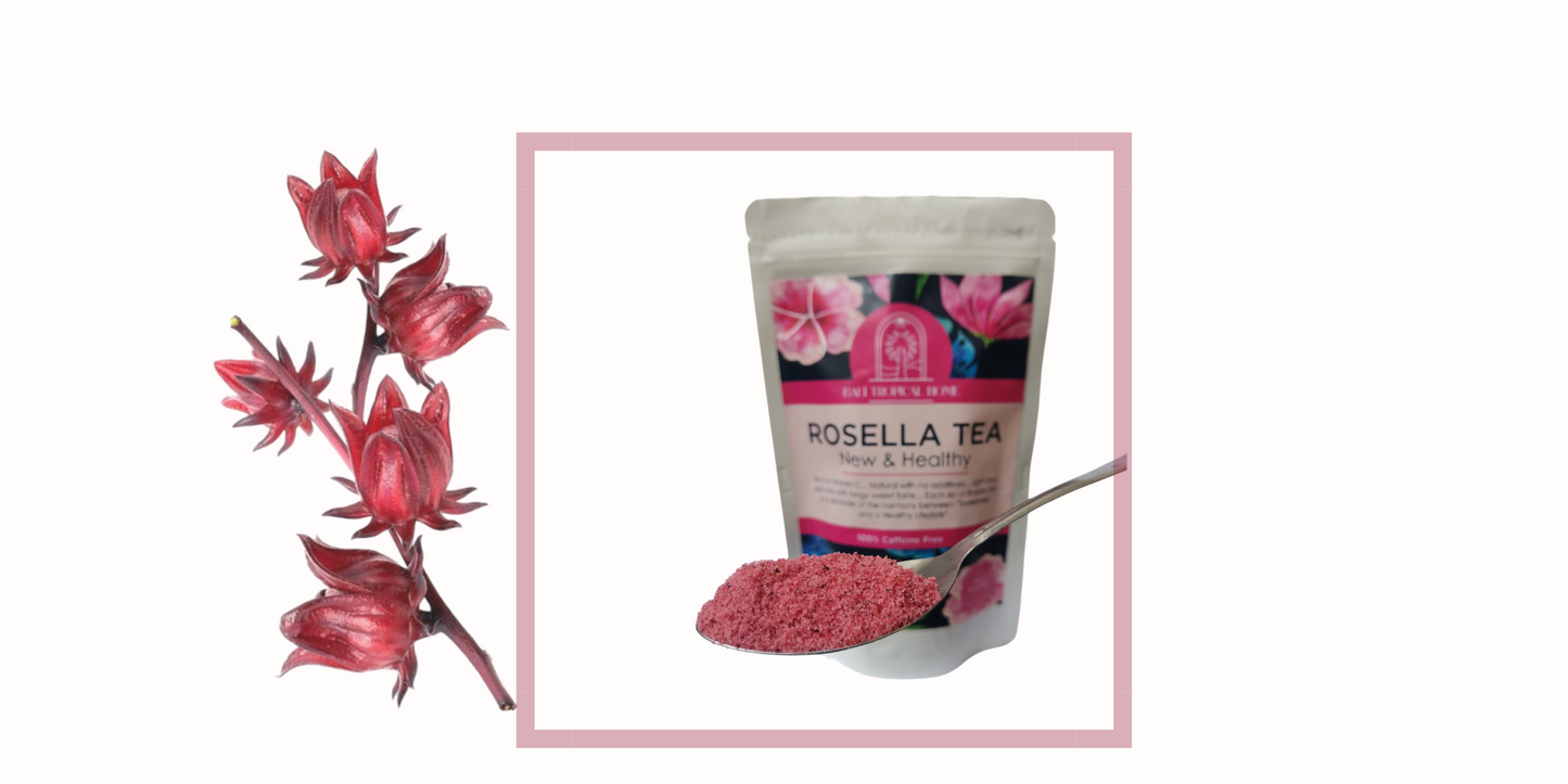 Exquisite Bali Rosella Powder Tea from Exotic Bali, 3.5oz, Herbal & Natural, Beautiful Red Color Drink for Special Events or Relaxing at Home