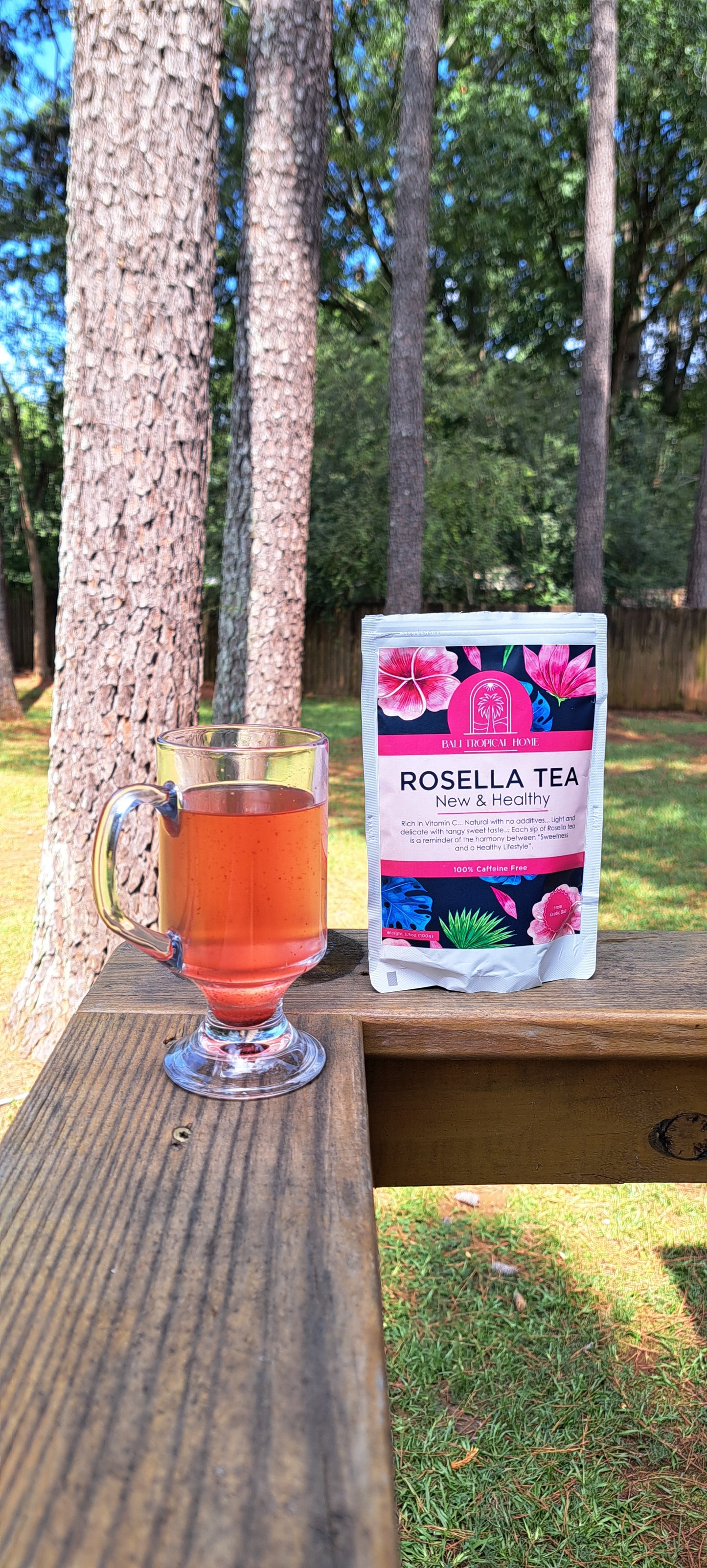 Exquisite Bali Rosella Powder Tea from Exotic Bali, 3.5oz, Herbal & Natural, Beautiful Red Color Drink for Special Events or Relaxing at Home