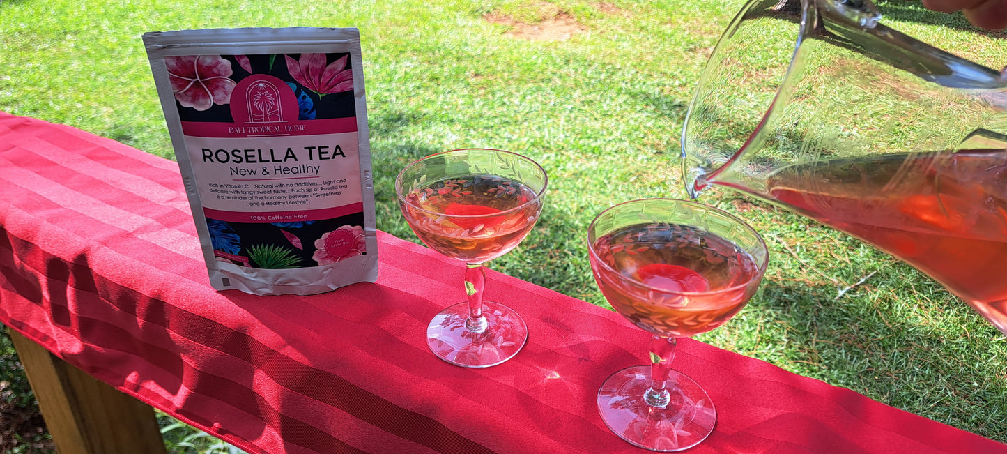 Exquisite Bali Rosella Powder Tea from Exotic Bali, 3.5oz, Herbal & Natural, Beautiful Red Color Drink for Special Events or Relaxing at Home