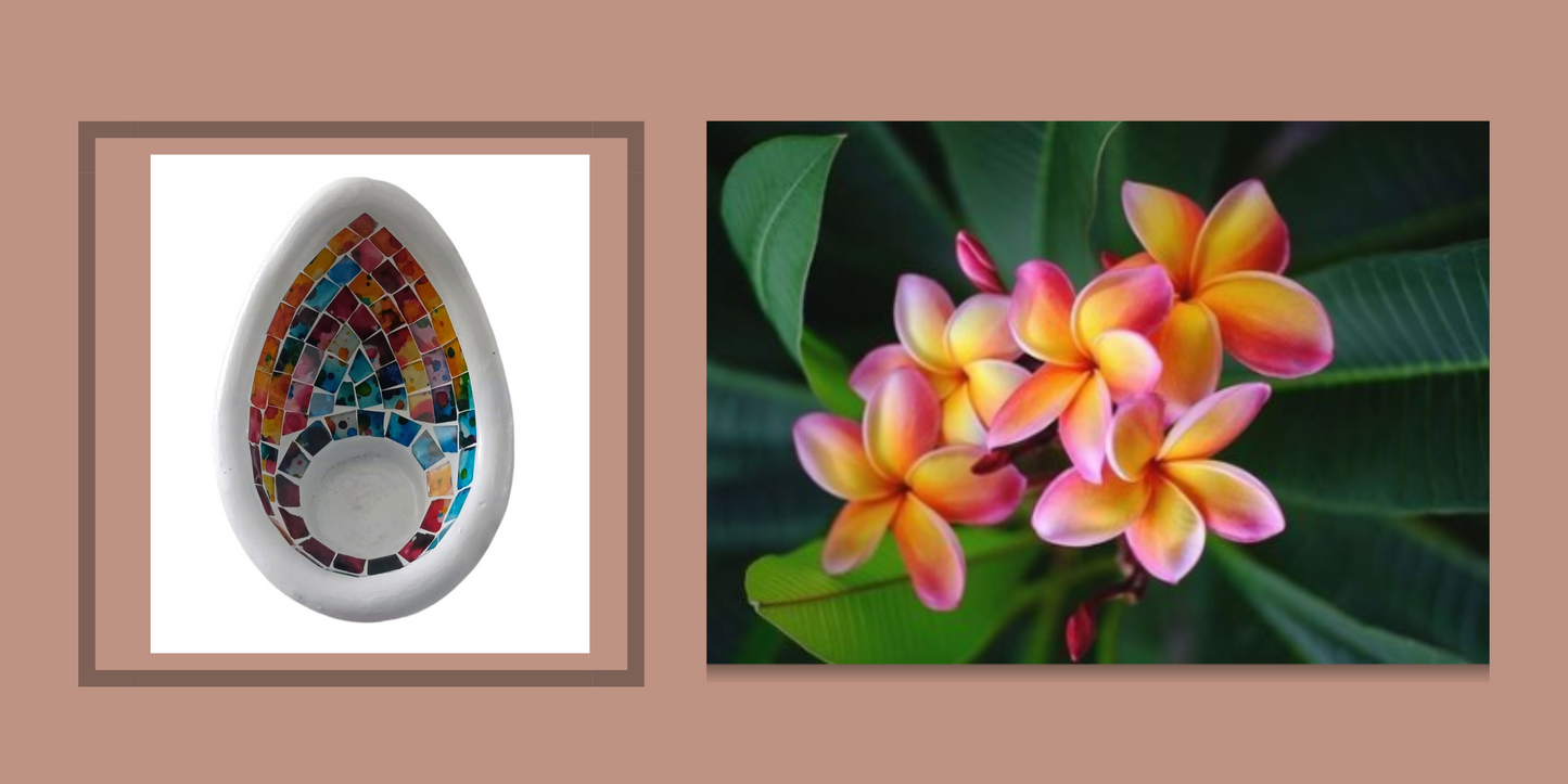 Mosaic Multicolor Tear Drop Votive Candle Holder, Handcrafted in Bali
