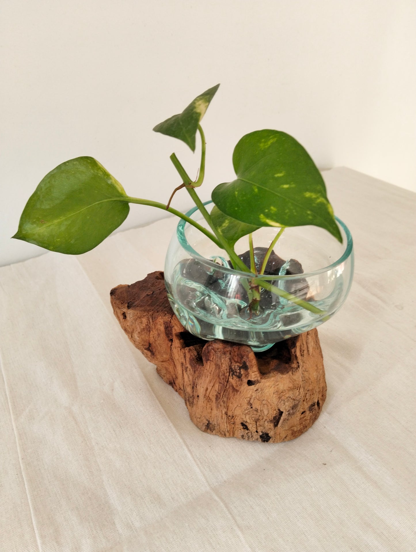 Flowing Glass Vase Handmade in Exotic Bali, Unique Housewarming Gift, Wedding Gift, Natural Boho Decor, Work of Art and Functional Vase, Art Meets Nature in Every Curve