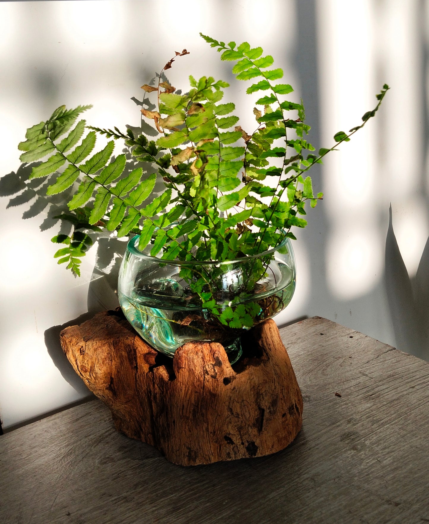 Flowing Glass Vase Handmade in Exotic Bali, Unique Housewarming Gift, Wedding Gift, Natural Boho Decor, Work of Art and Functional Vase, Art Meets Nature in Every Curve