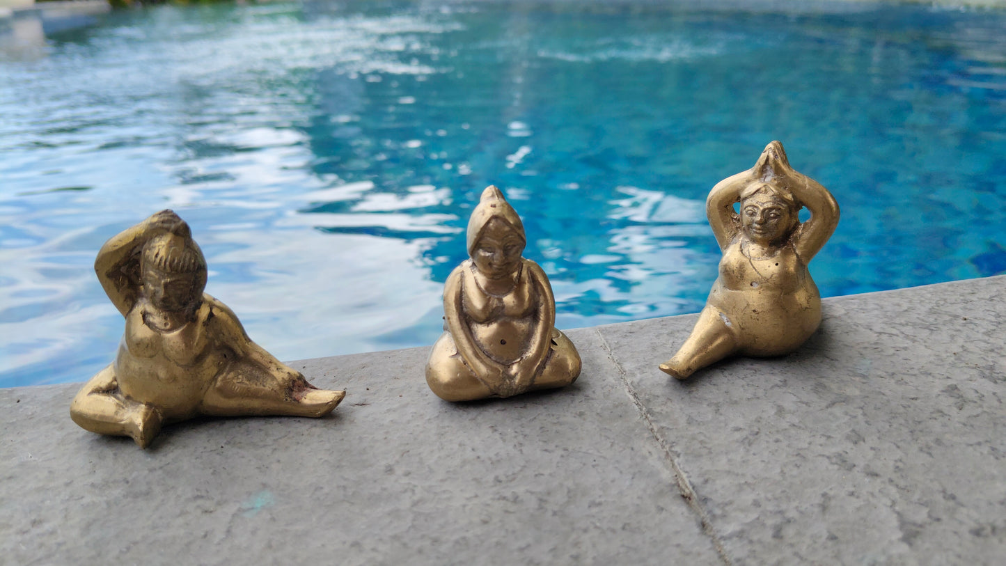 Voluptuous Ladies Yoga Figurines - Set of 3 A Charming Addition to Your Space and an Enchanting Gift, Home Decor