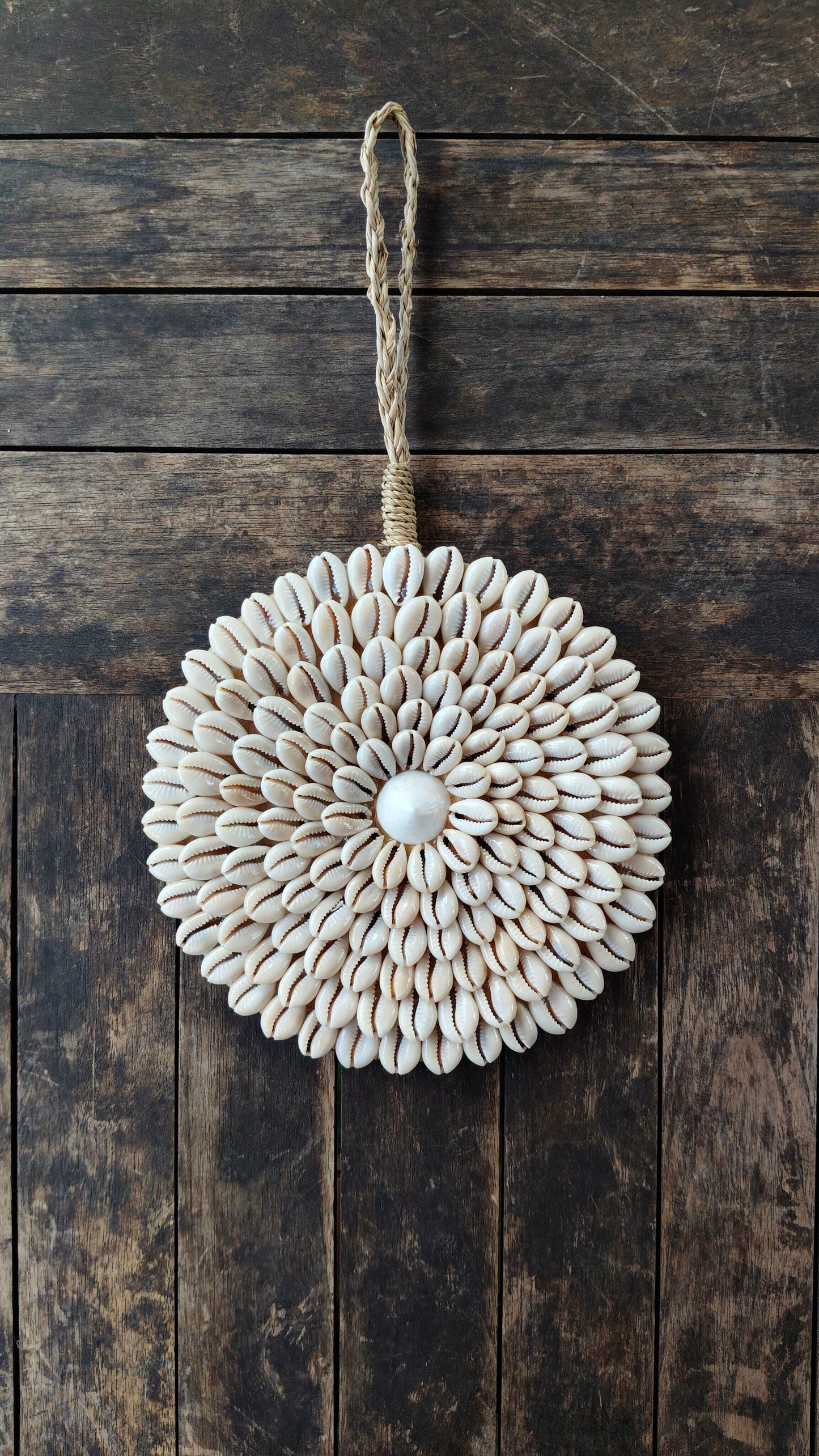 Shell Bloom Wall Art - Nature’s Pattern, Handcrafted for Tropical Elegance Handmade Shell Art from Exotic Bali, Wall Decor