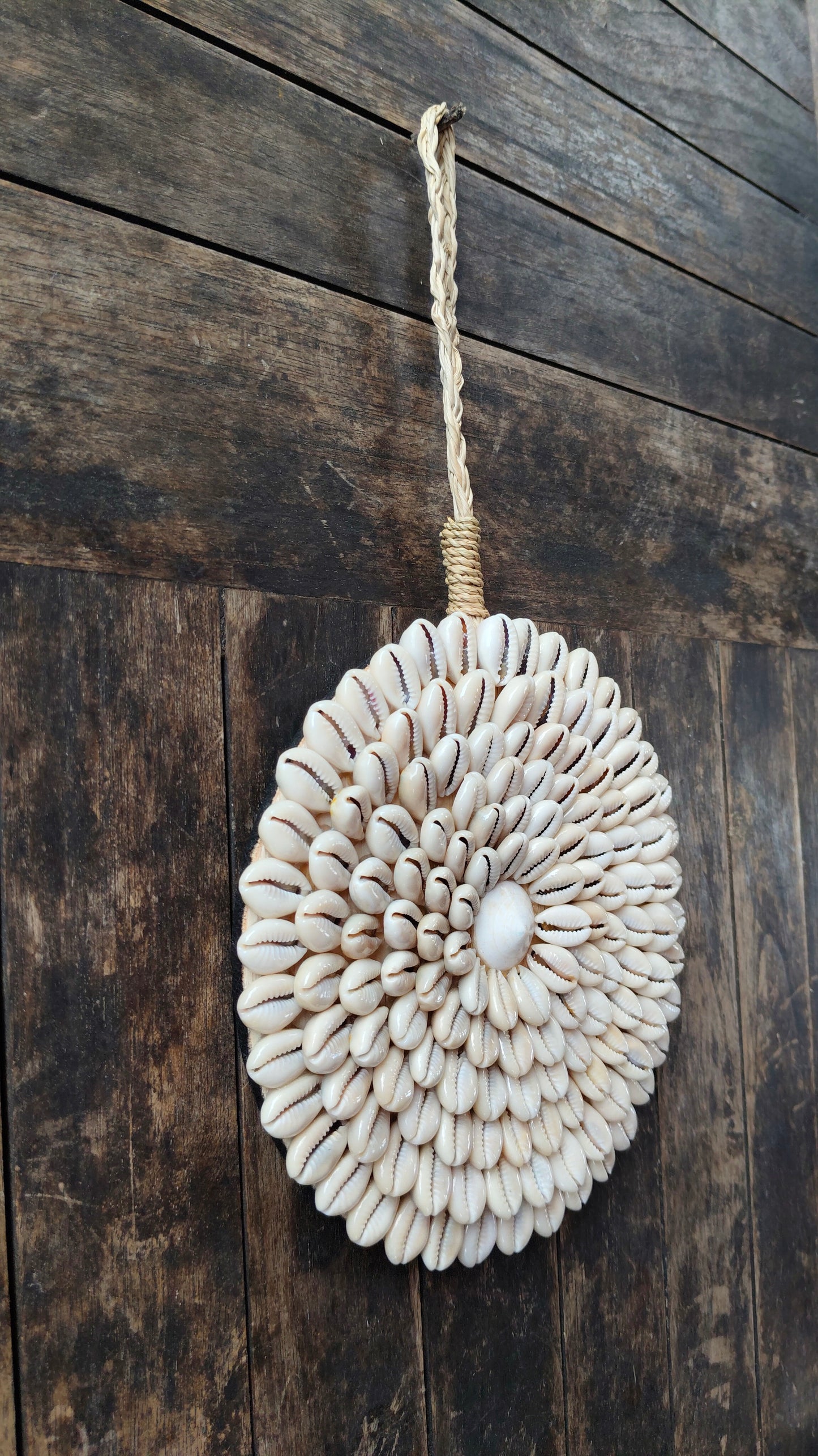 Shell Bloom Wall Art - Nature’s Pattern, Handcrafted for Tropical Elegance Handmade Shell Art from Exotic Bali, Wall Decor