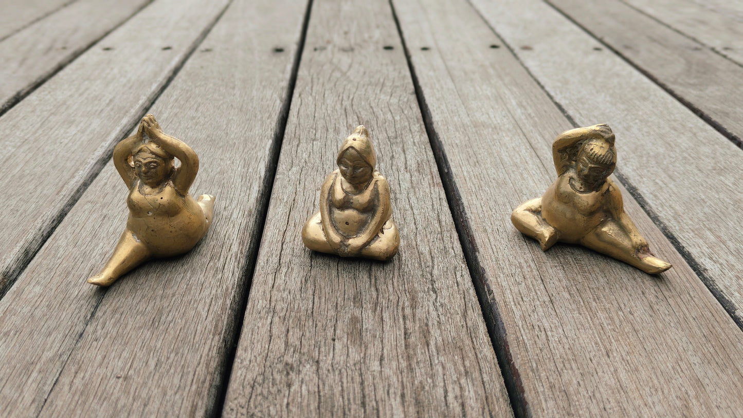 Voluptuous Ladies Yoga Figurines - Set of 3 A Charming Addition to Your Space and an Enchanting Gift, Home Decor