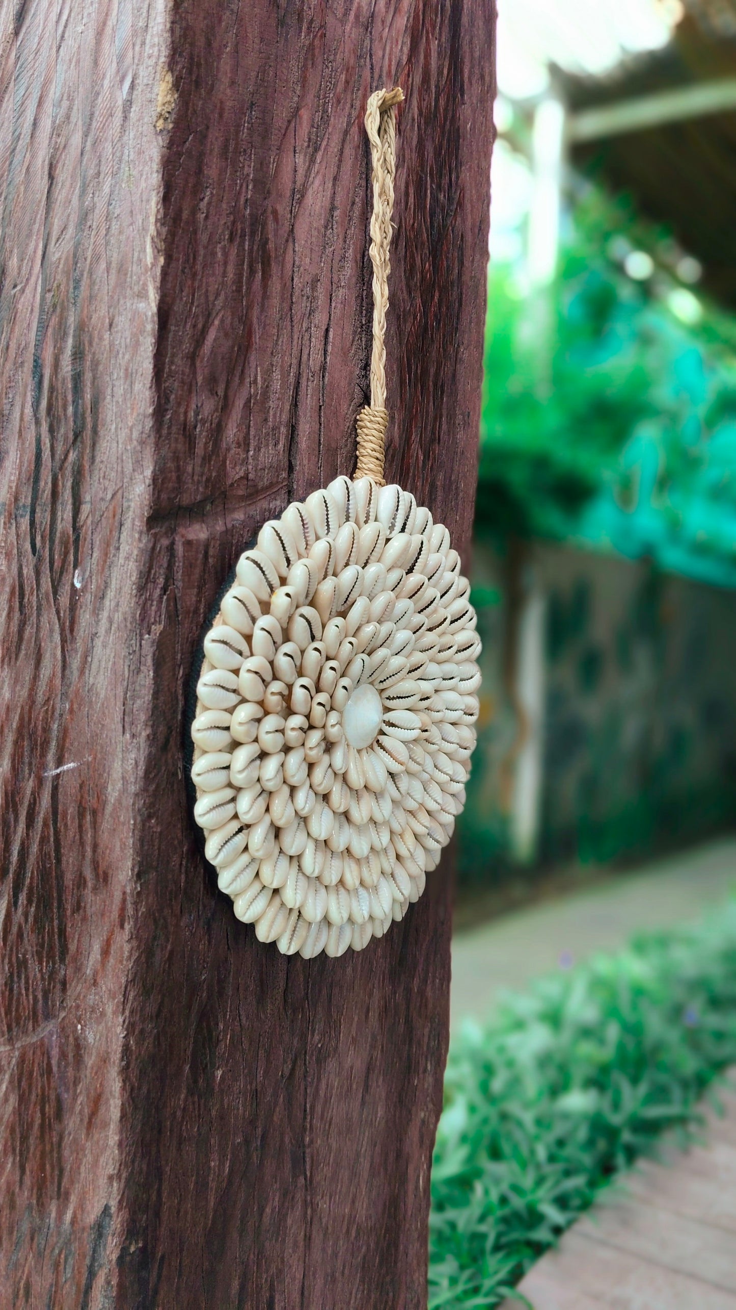 Shell Bloom Wall Art - Nature’s Pattern, Handcrafted for Tropical Elegance Handmade Shell Art from Exotic Bali, Wall Decor