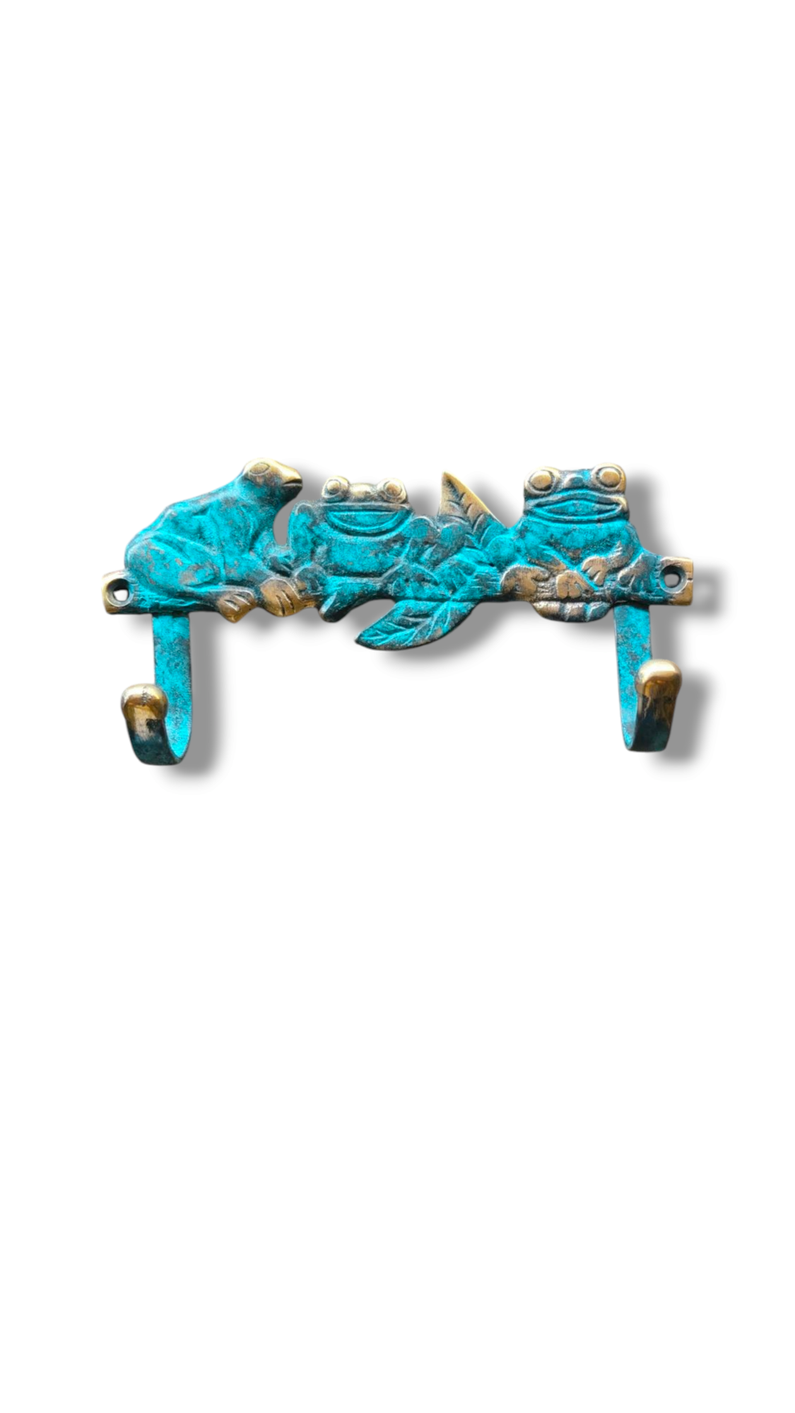 Happy Island Frogs Wall Hook – Tropical Bali Accent for Hats, Keys, Towels & More Handcrafted in Bali, Home Decor