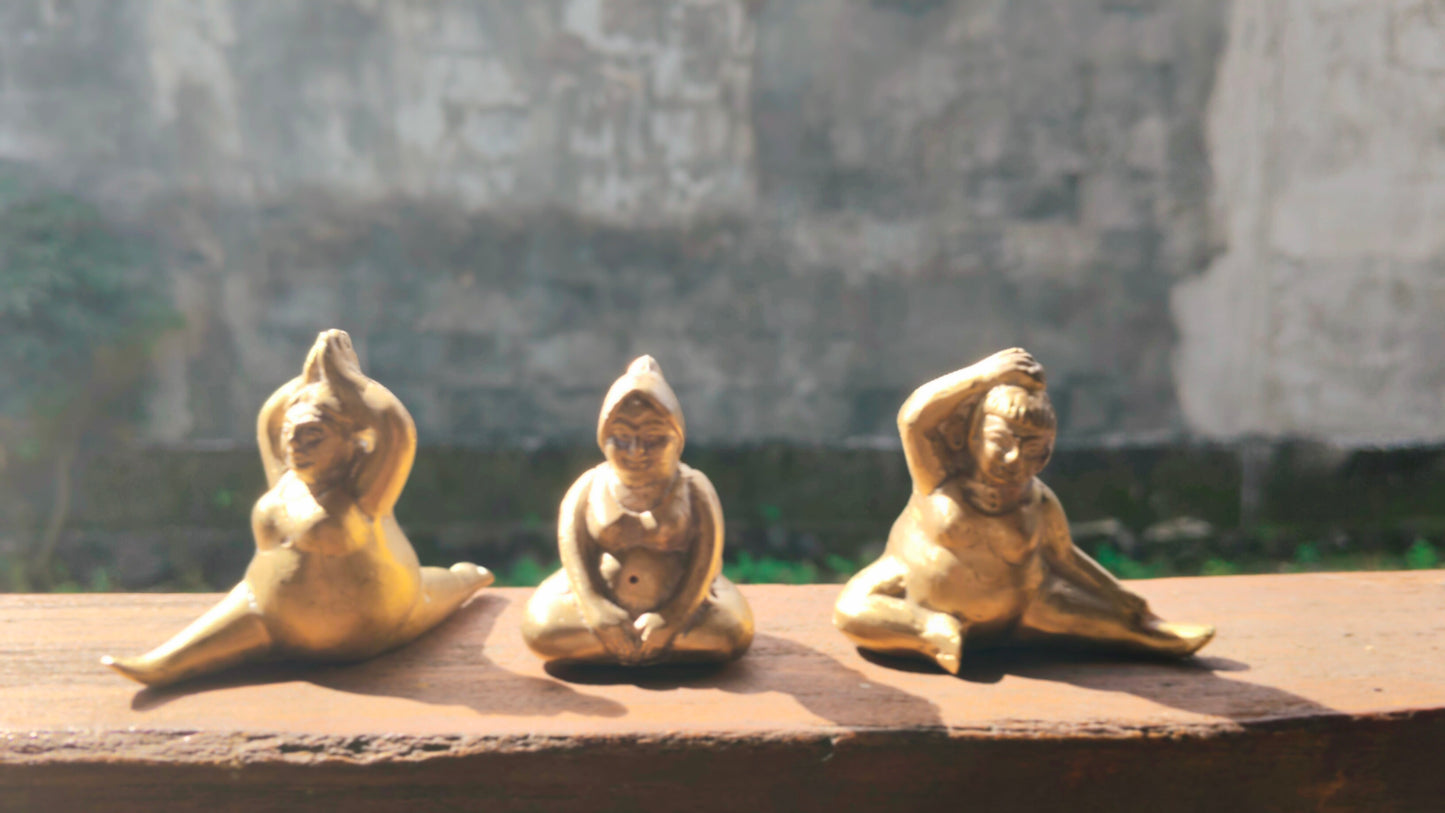 Voluptuous Ladies Yoga Figurines - Set of 3 A Charming Addition to Your Space and an Enchanting Gift, Home Decor
