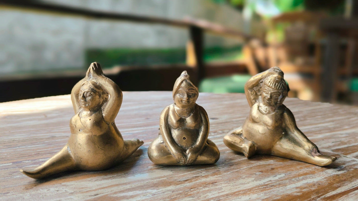 Voluptuous Ladies Yoga Figurines - Set of 3 A Charming Addition to Your Space and an Enchanting Gift, Home Decor