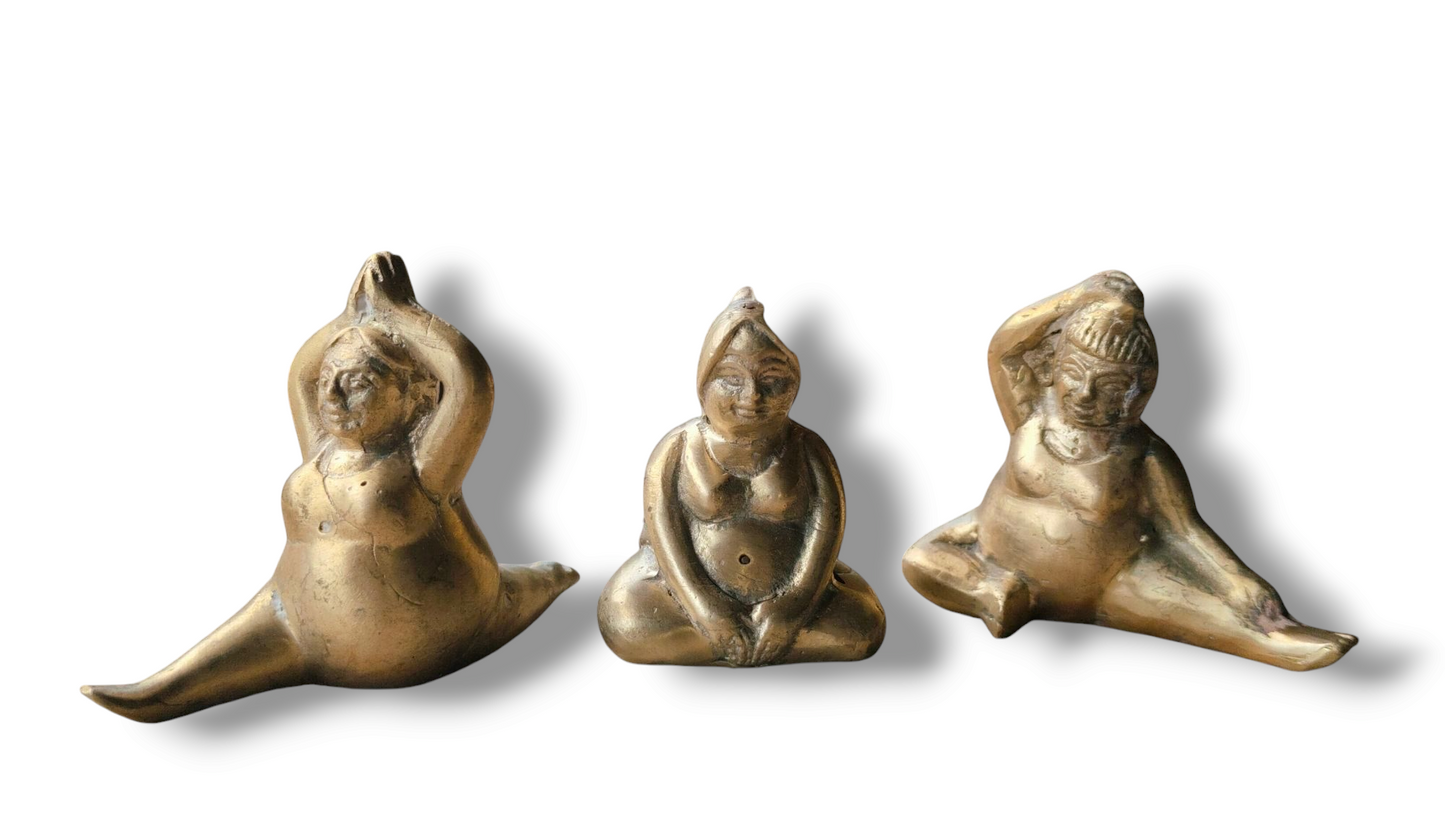 Voluptuous Ladies Yoga Figurines - Set of 3 A Charming Addition to Your Space and an Enchanting Gift, Home Decor