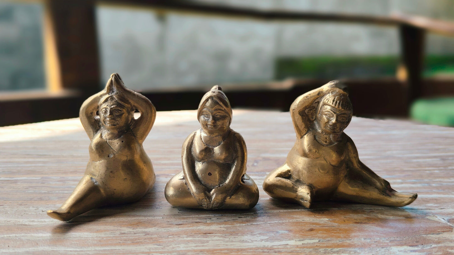 Voluptuous Ladies Yoga Figurines - Set of 3 A Charming Addition to Your Space and an Enchanting Gift, Home Decor
