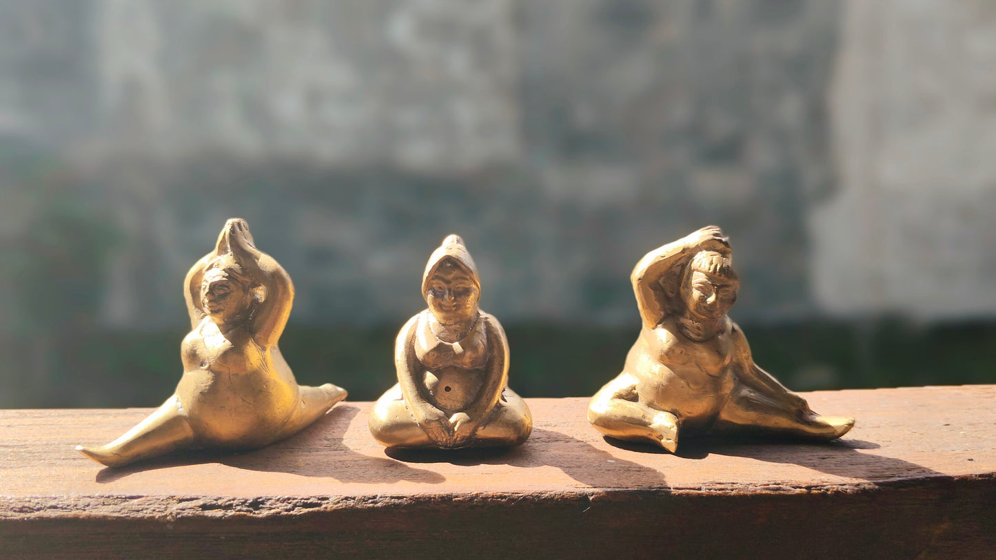 Voluptuous Ladies Yoga Figurines - Set of 3 A Charming Addition to Your Space and an Enchanting Gift, Home Decor