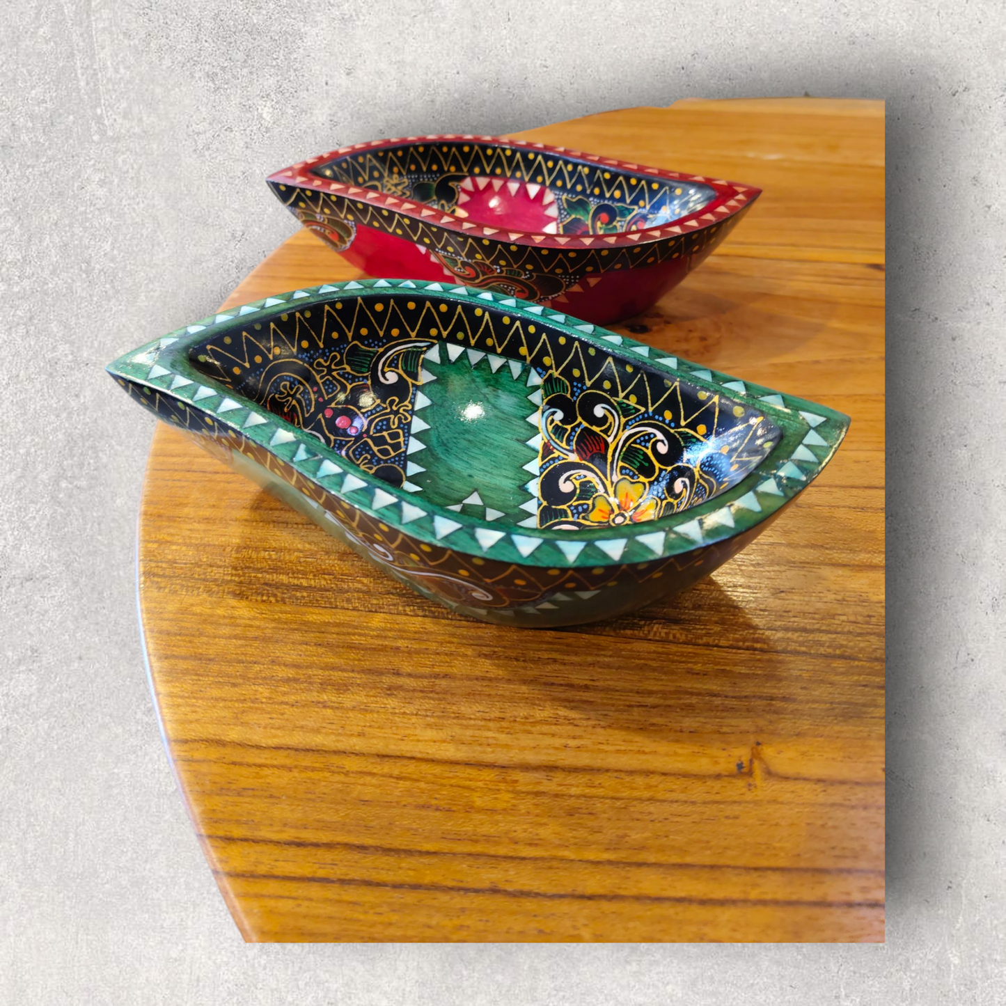 Bali Tropical Home Lombok Jungle Nest Bowls (set of 2) - Handcrafted Wild Beauty
