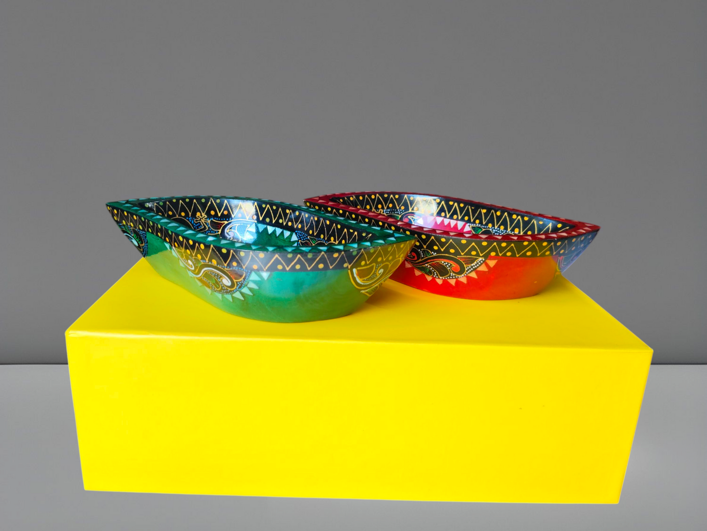 Bali Tropical Home Lombok Jungle Nest Bowls (set of 2) - Handcrafted Wild Beauty