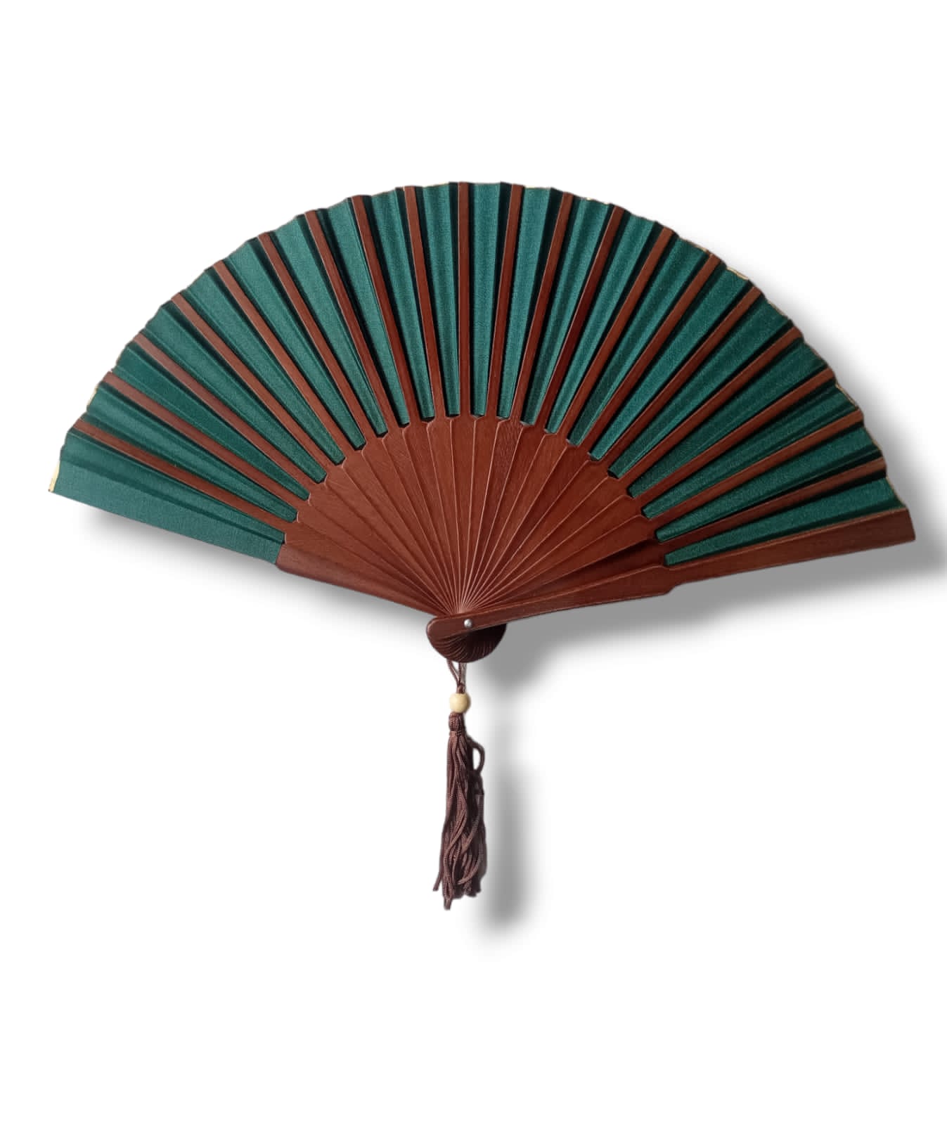Exotic Jungle Folding Hand Fan, Handmade in Bali Indonesia, Keep Cool in Style at Church Weddings Parties, Easy Carry 9 inches, Excellent Boho Gift for Mom & Grandma, Home Decoration