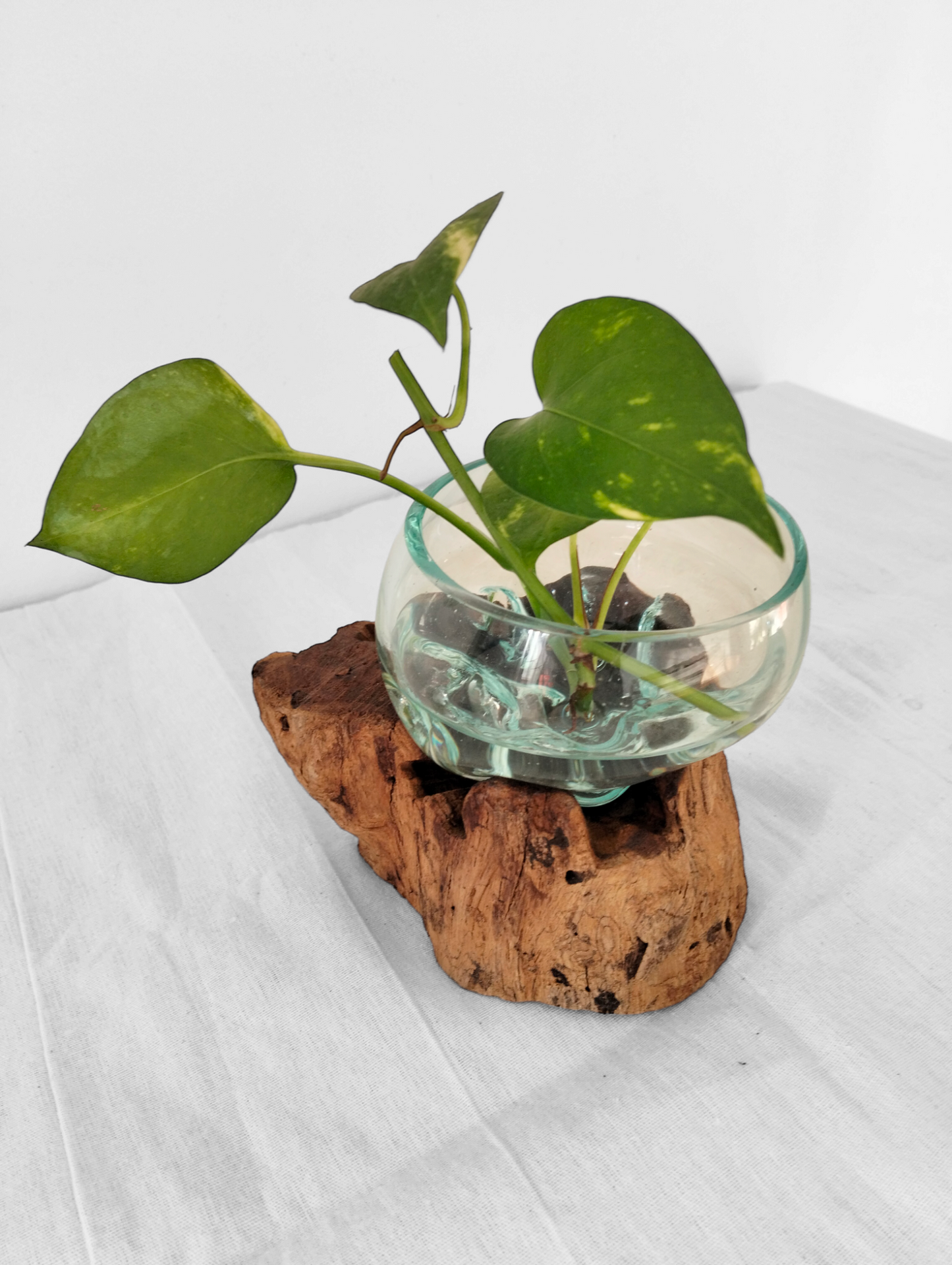 Flowing Glass Vase Handmade in Exotic Bali, Unique Housewarming Gift, Wedding Gift, Natural Boho Decor, Work of Art and Functional Vase, Art Meets Nature in Every Curve