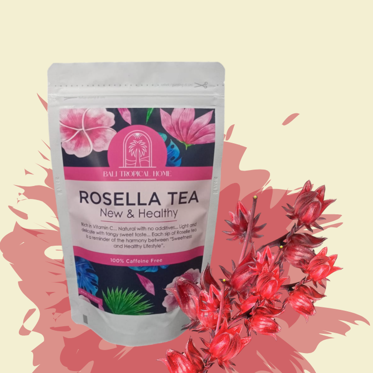 Exquisite Bali Rosella Powder Tea from Exotic Bali, 3.5oz, Herbal & Natural, Beautiful Red Color Drink for Special Events or Relaxing at Home