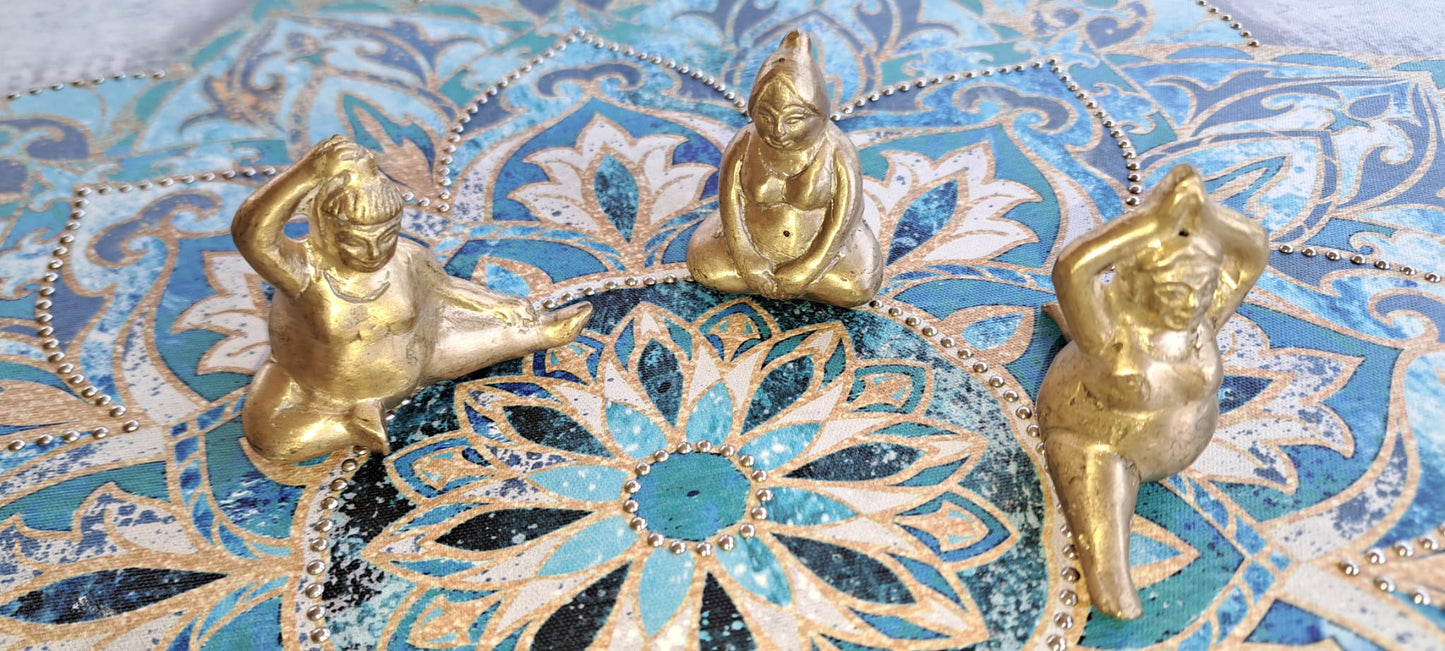 Voluptuous Ladies Yoga Figurines - Set of 3 A Charming Addition to Your Space and an Enchanting Gift, Home Decor