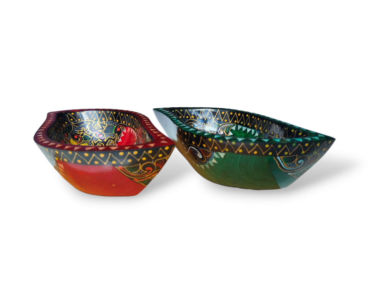 Bali Tropical Home Lombok Jungle Nest Bowls (set of 2) - Handcrafted Wild Beauty