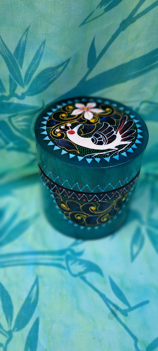 Bali Tropical Home Lush Wildwood Pillar Box - Handcrafted, Hand-painted, and Heartfelt