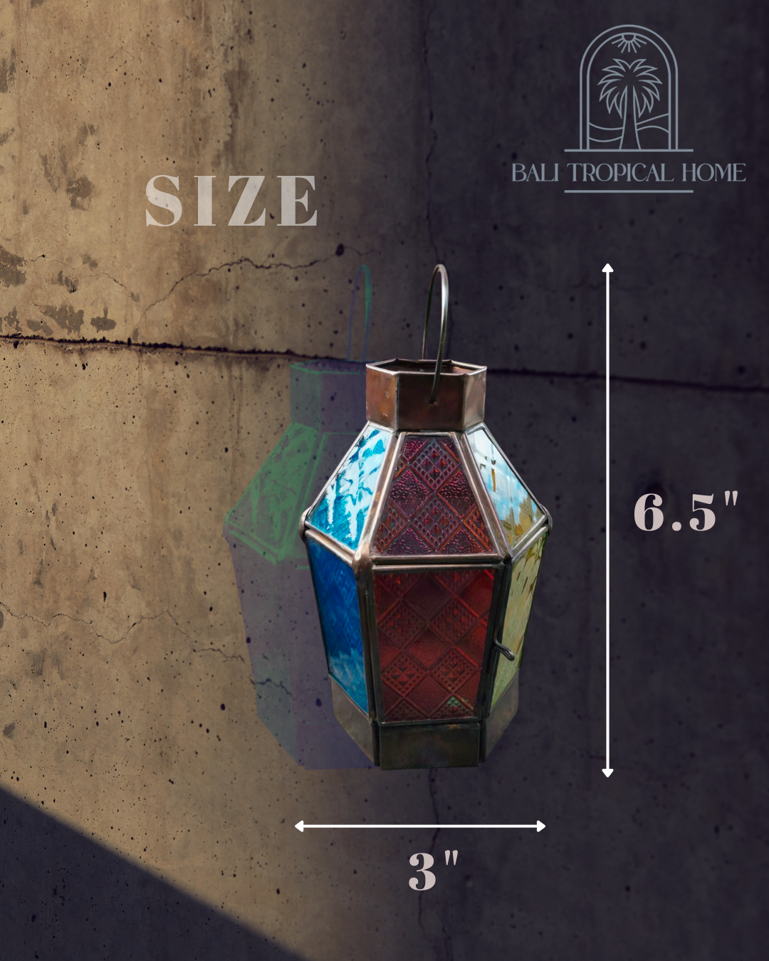 Boho Mystic Colored Glass Lantern - a Gift of Cozy Vibes, A Vibrant Addition to Any Space, Votive Candle Lantern