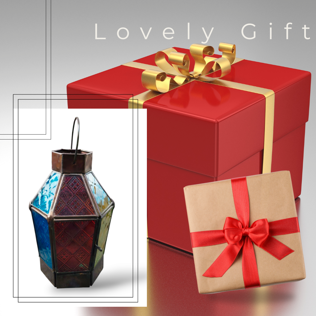 Boho Mystic Colored Glass Lantern - a Gift of Cozy Vibes, A Vibrant Addition to Any Space, Votive Candle Lantern