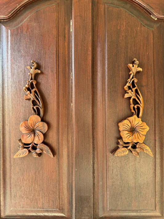 Enchanted Tropical Flower Hand-carved Wood from Bali
