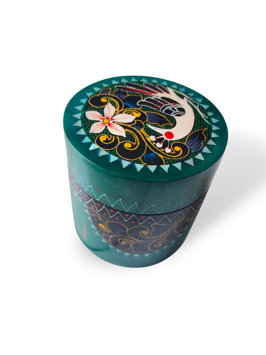 Bali Tropical Home Lush Wildwood Pillar Box - Handcrafted, Hand-painted, and Heartfelt