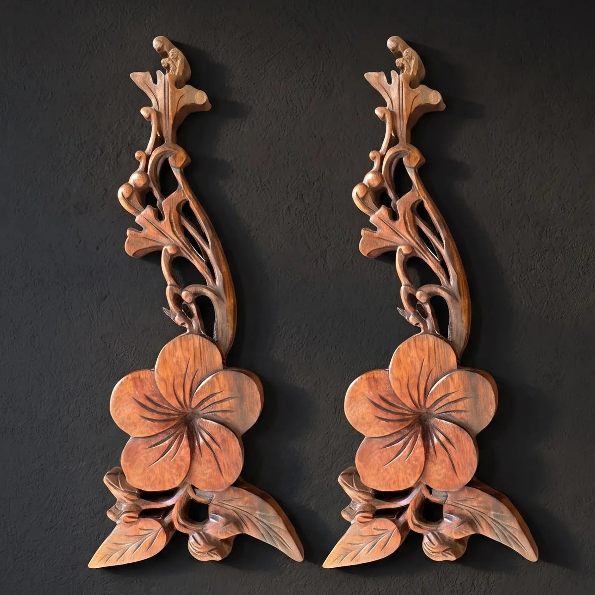 Enchanted Tropical Flower Hand-carved Wood from Bali