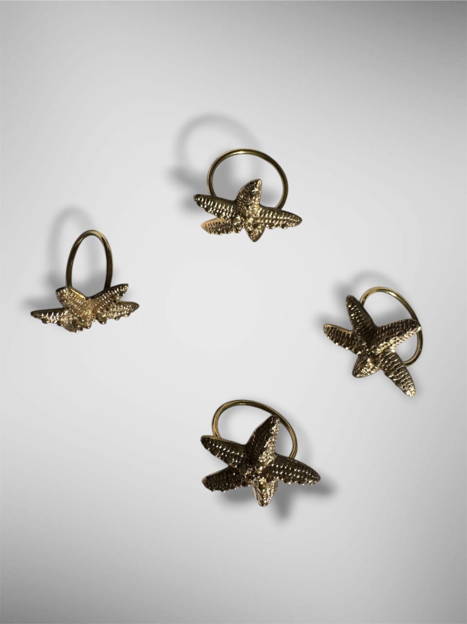 Starfish Napkin Rings from Bali, Coastal Beach Theme, Table Decor (Set of 4) (Start Fish Set 4)