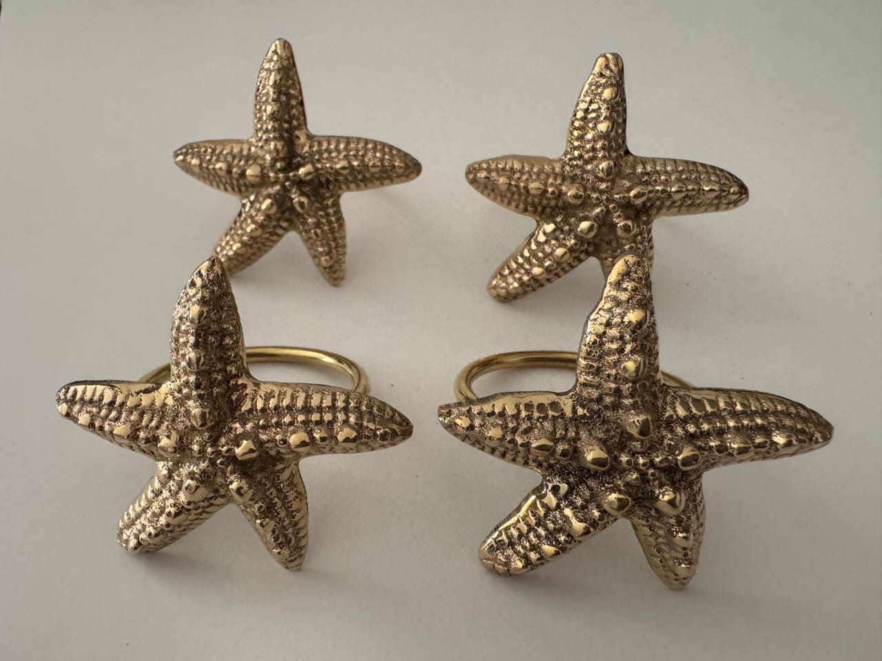 Starfish Napkin Rings from Bali, Coastal Beach Theme, Table Decor (Set of 4) (Start Fish Set 4)