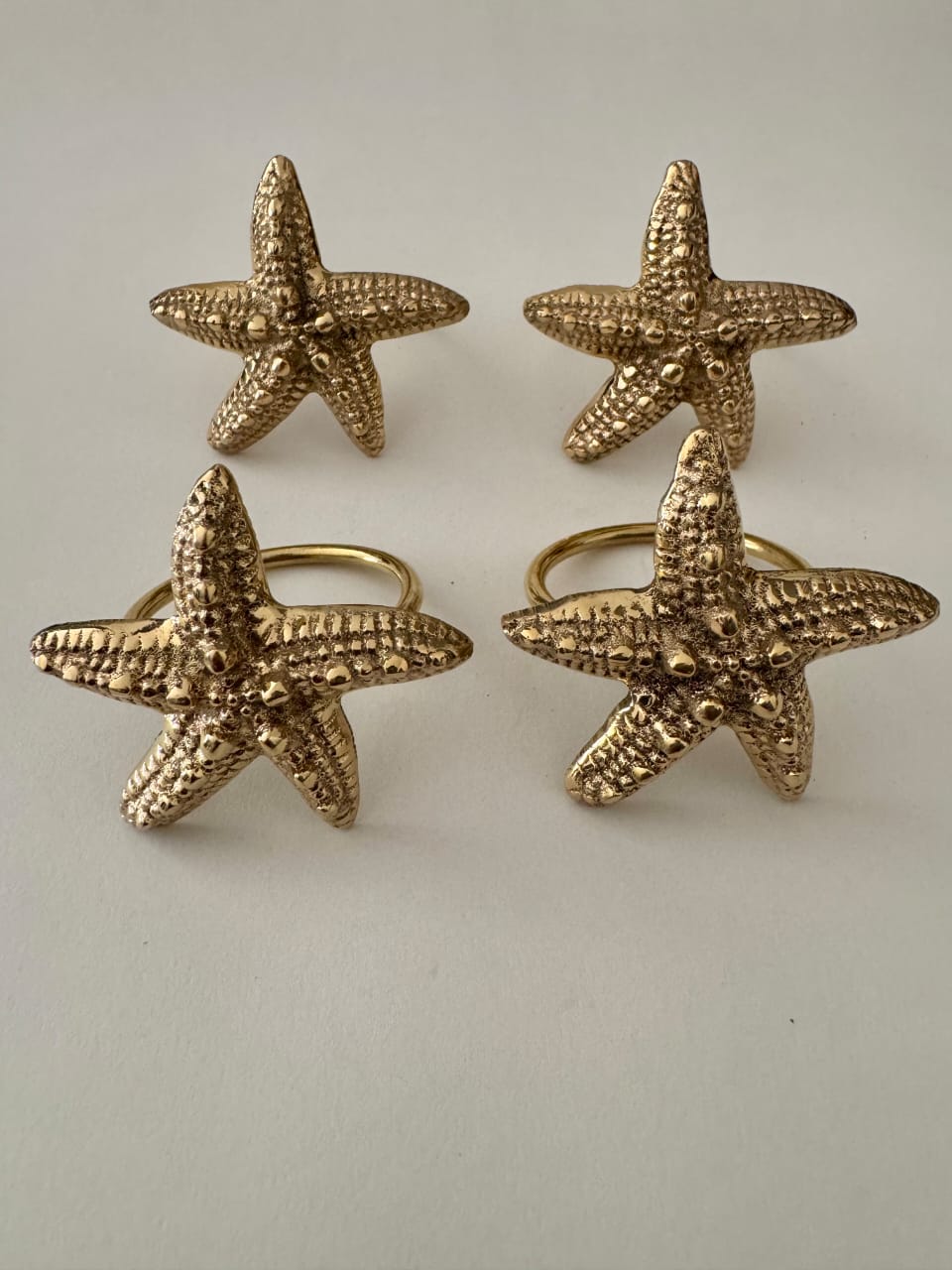 Starfish Napkin Rings from Bali, Coastal Beach Theme, Table Decor (Set of 4) (Start Fish Set 4)
