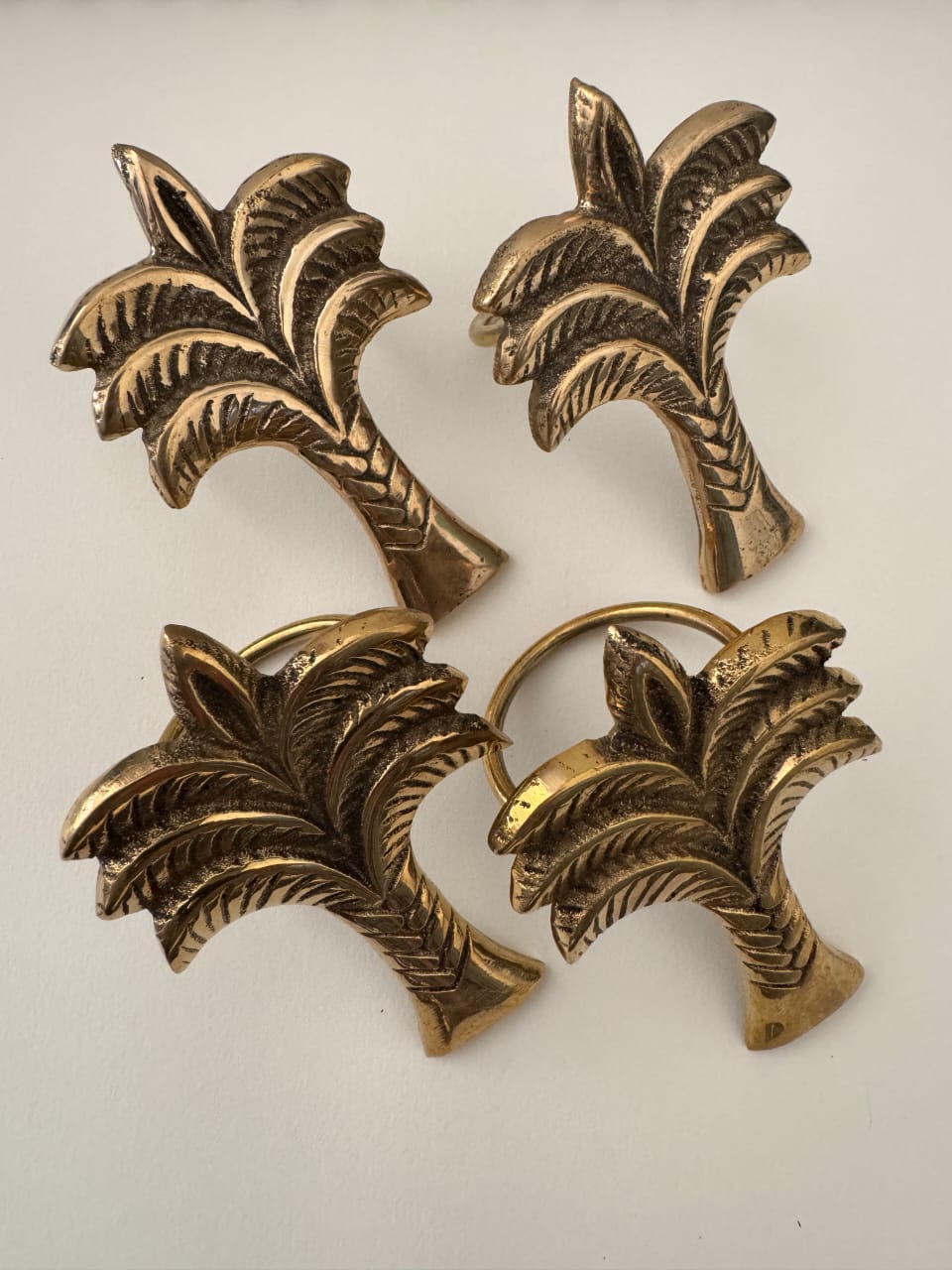 Palm Tree Napkin Rings from Bali, Set of 4, Decorative Table Accessories