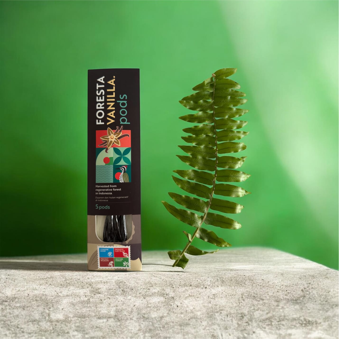 Foresta Bali Vanilla Beans, Grade A, 5-Pack, Premium Gourmet Pods, Rich and Aromatic, for Baking, Making Extract and Cooking