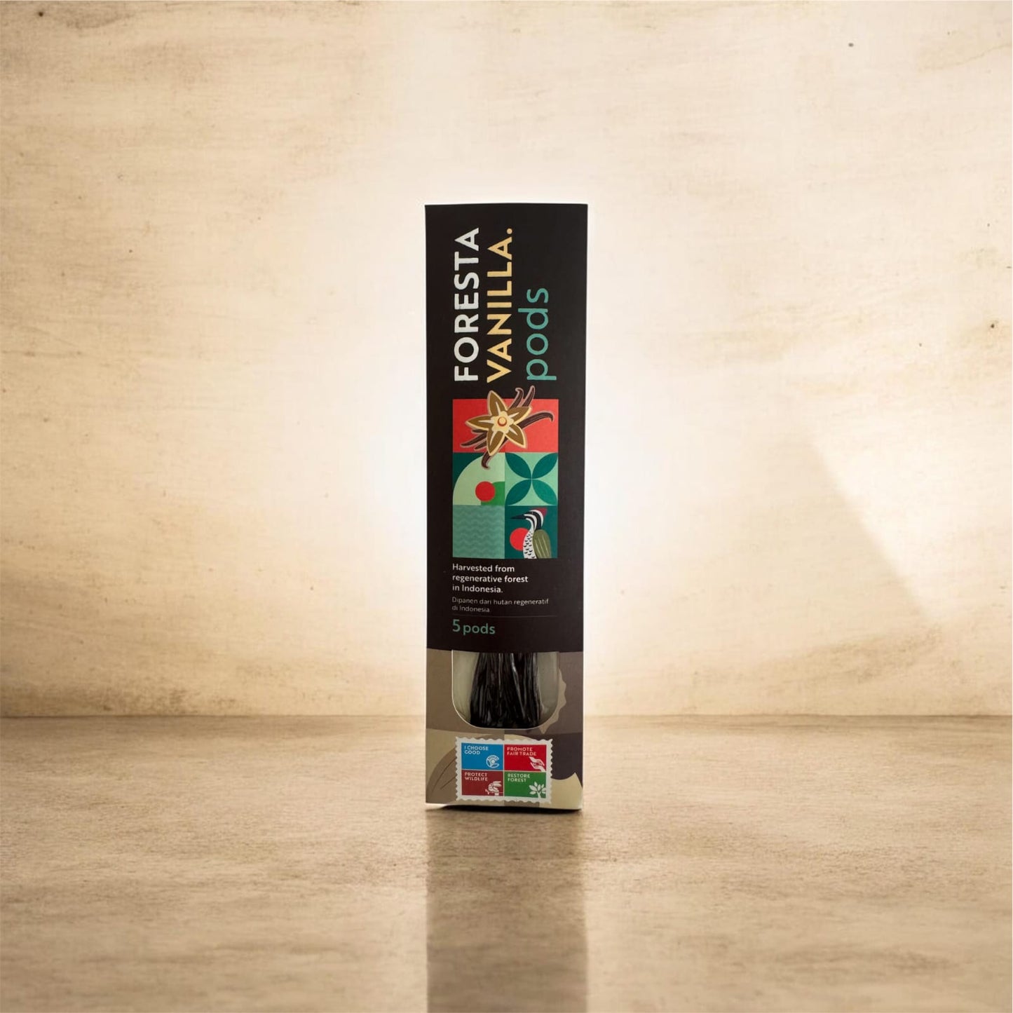 Foresta Bali Vanilla Beans, Grade A, 5-Pack, Premium Gourmet Pods, Rich and Aromatic, for Baking, Making Extract and Cooking