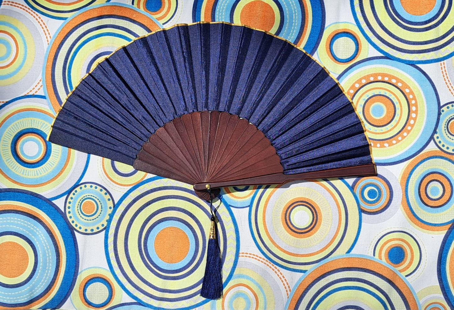 Bali Tropical Home Deep Blue Sea Folding Hand Fan