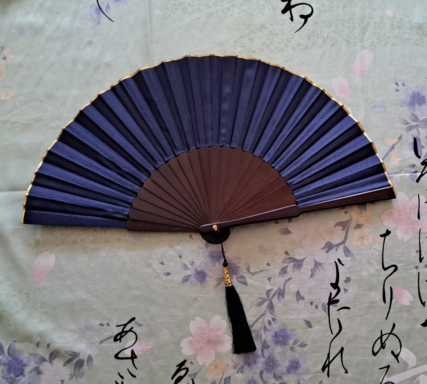 Bali Tropical Home Deep Blue Sea Folding Hand Fan