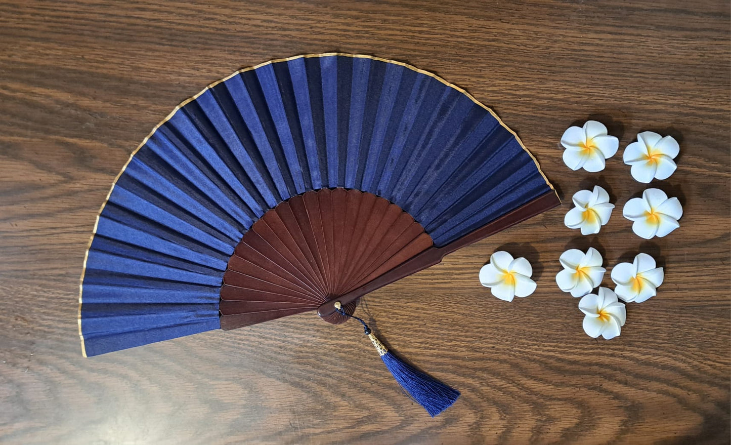 Bali Tropical Home Deep Blue Sea Folding Hand Fan