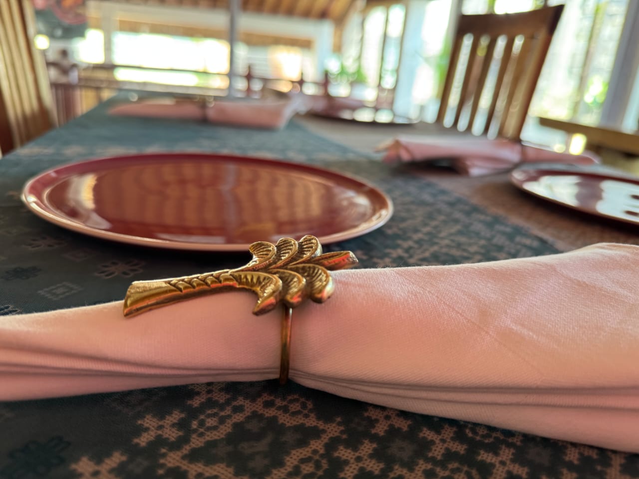 Palm Tree Napkin Rings from Bali, Set of 4, Decorative Table Accessories