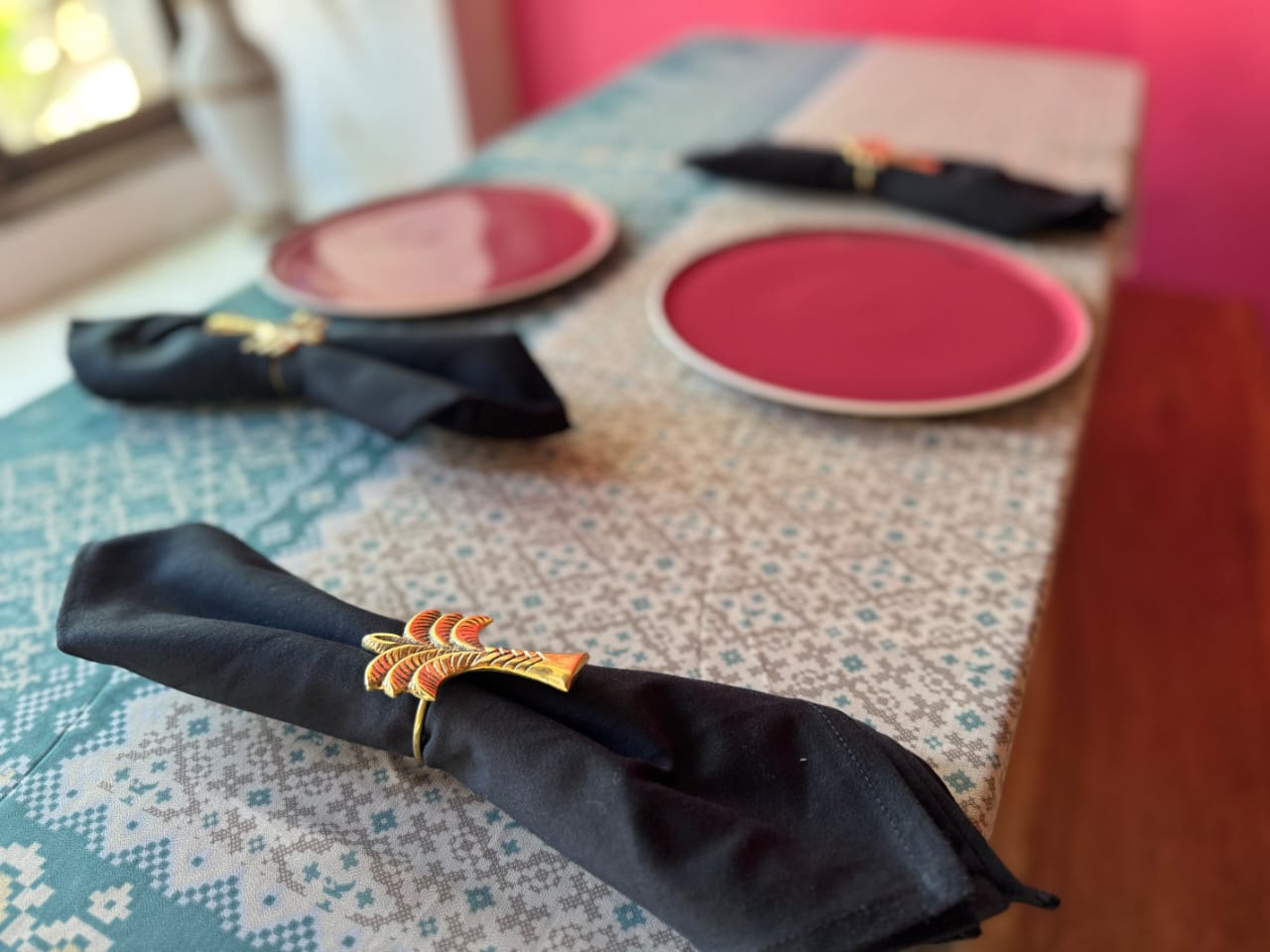 Palm Tree Napkin Rings from Bali, Set of 4, Decorative Table Accessories
