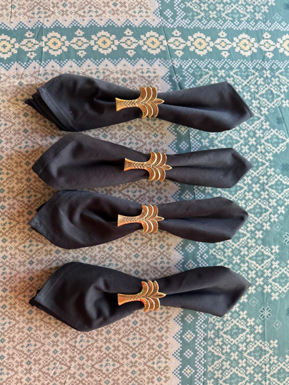 Palm Tree Napkin Rings from Bali, Set of 4, Decorative Table Accessories