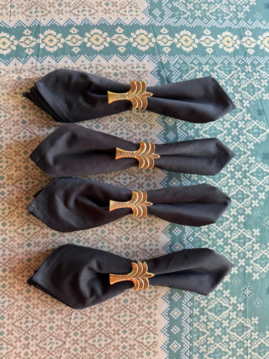 Palm Tree Napkin Rings from Bali, Set of 4, Decorative Table Accessories