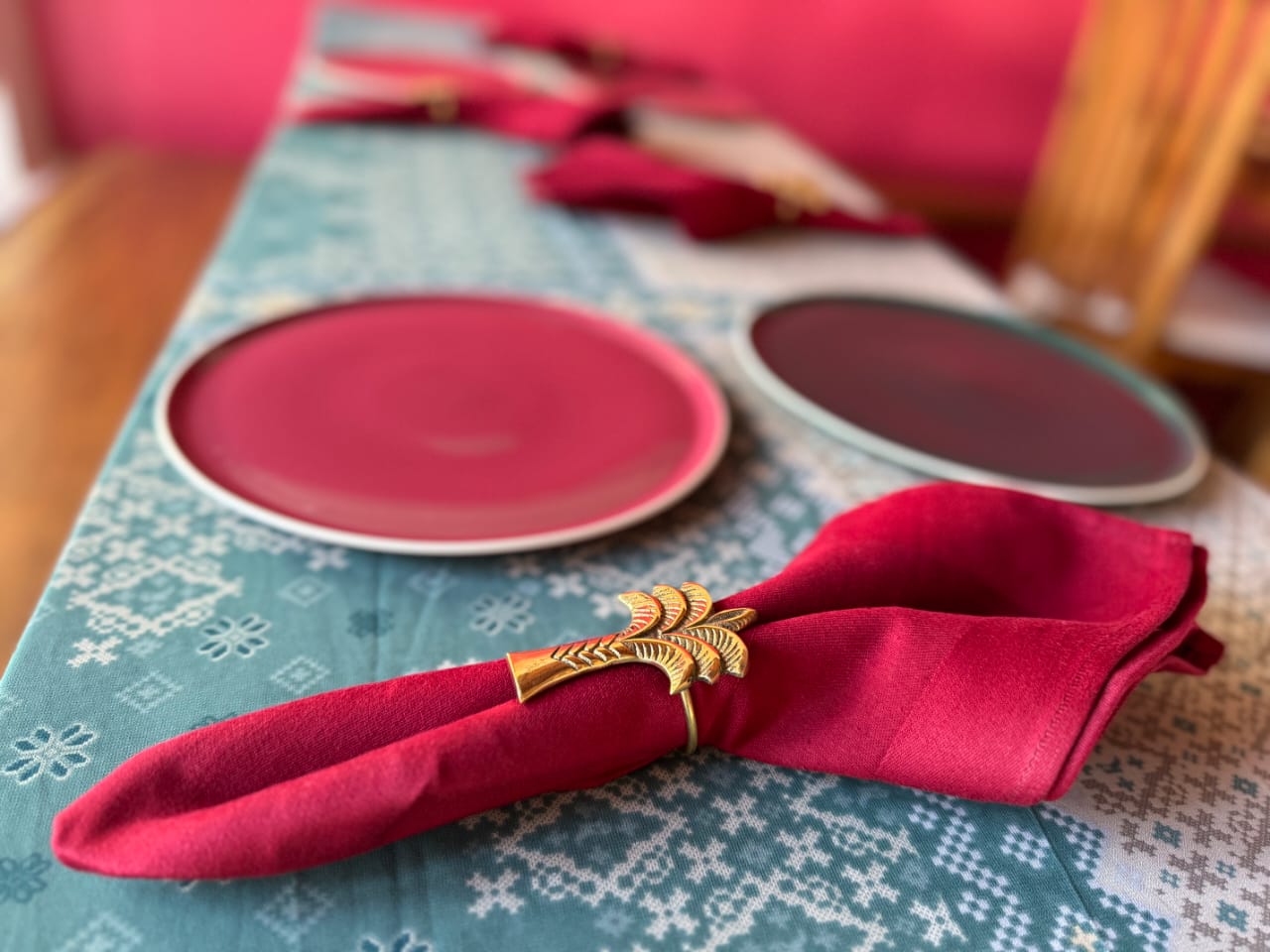 Palm Tree Napkin Rings from Bali, Set of 4, Decorative Table Accessories