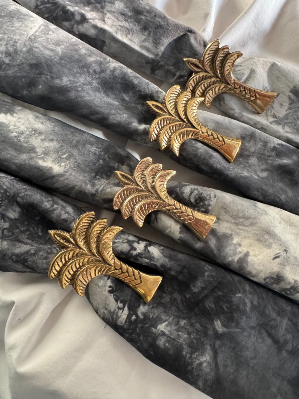 Palm Tree Napkin Rings from Bali, Set of 4, Decorative Table Accessories