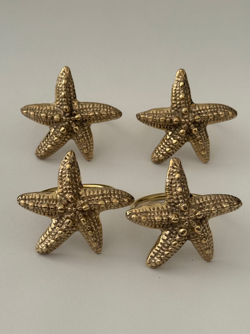 Starfish Napkin Rings from Bali, Coastal Beach Theme, Table Decor (Set of 4) (Start Fish Set 4)