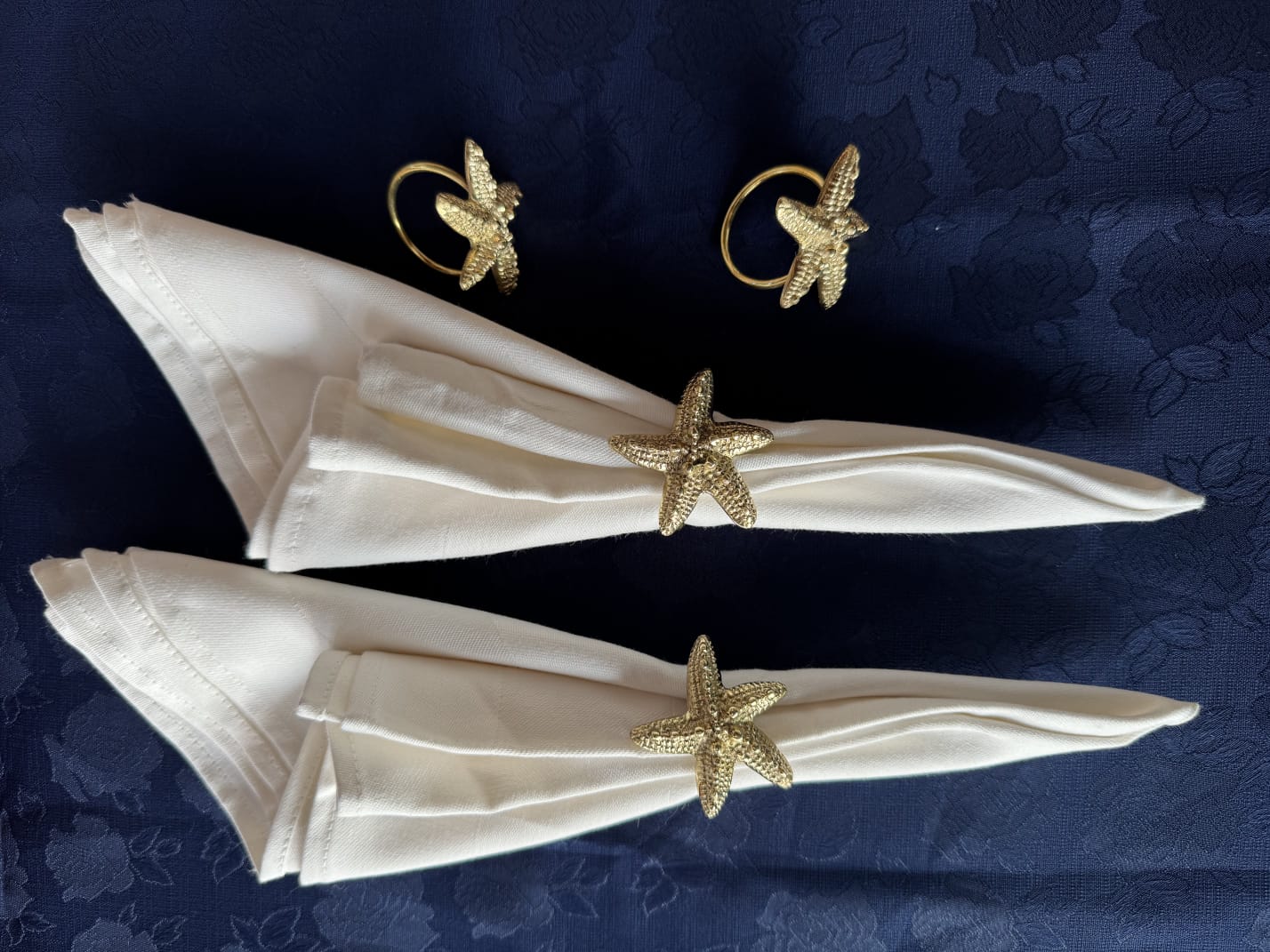 Starfish Napkin Rings from Bali, Coastal Beach Theme, Table Decor (Set of 4) (Start Fish Set 4)