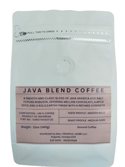 Java Volcano Coffee Ground, Rich and Bold Flavor, Ground Coffee for Brewing