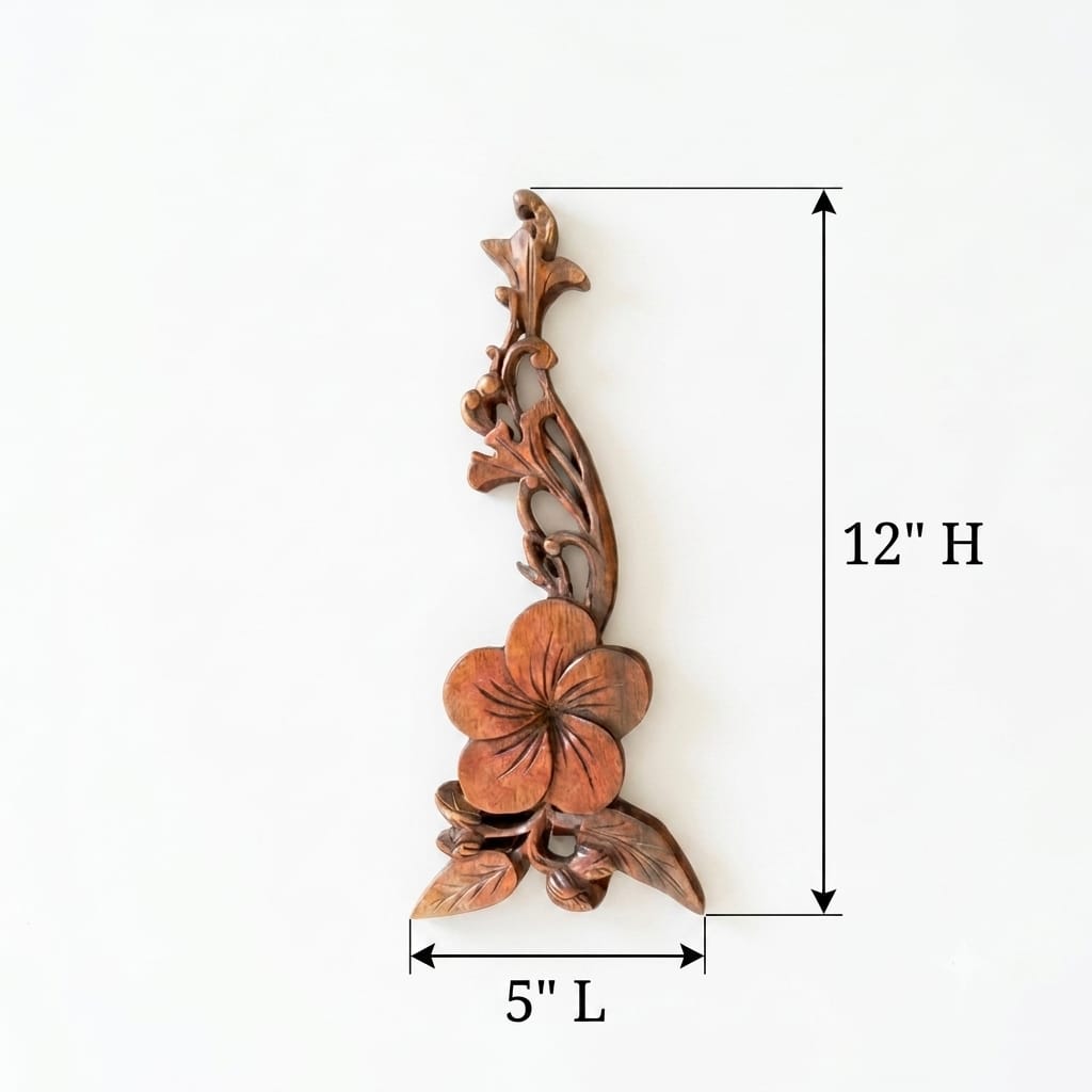 Enchanted Tropical Flower Hand-carved Wood from Bali