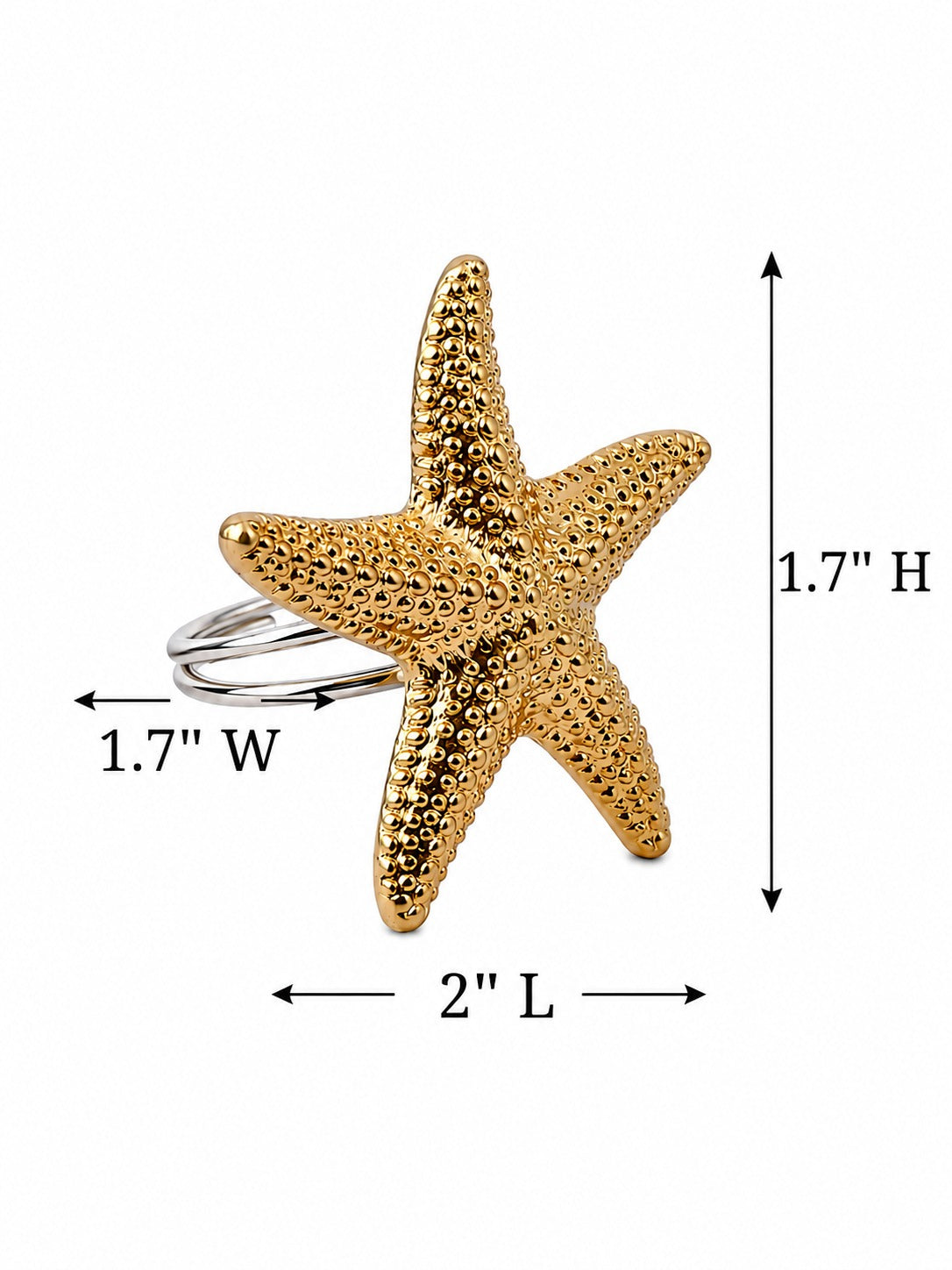 Starfish Napkin Rings from Bali, Coastal Beach Theme, Table Decor (Set of 4)